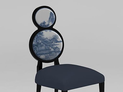 中式单人椅模型3d模型