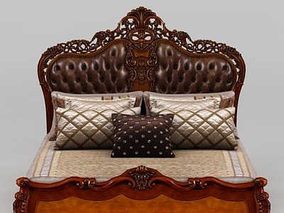 豪华美式床模型3d模型