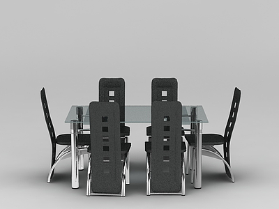 家用餐桌椅模型