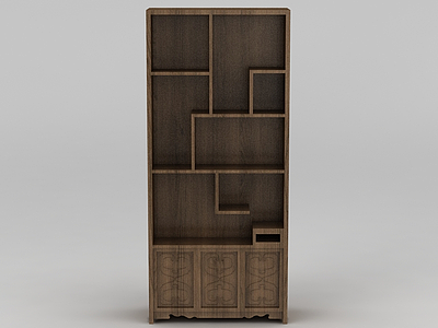 3d木质置物柜模型