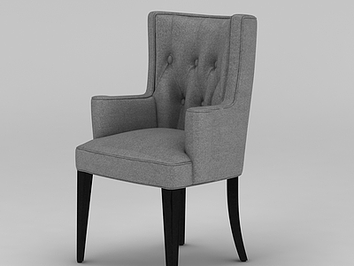 灰色软包椅模型3d模型