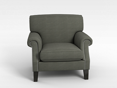 3d简约灰色单人沙发模型