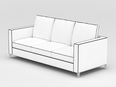 白色简约沙发模型