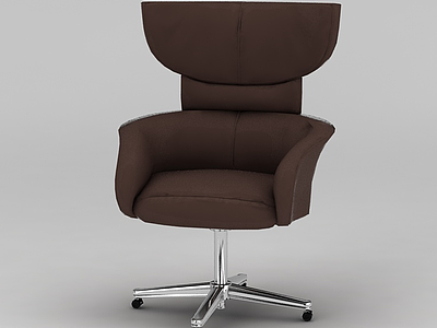 棕色办公转椅模型3d模型