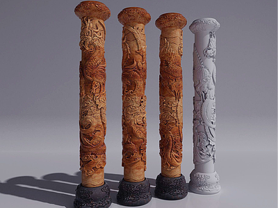 雕像柱子3d模型