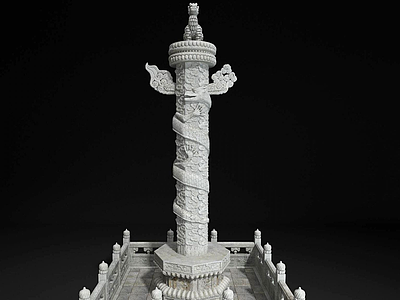 雕像柱子3d模型