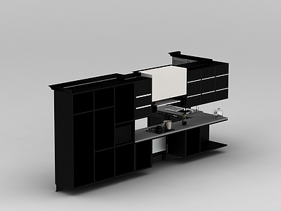 黑色橱柜模型