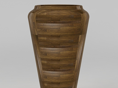 精品木质花瓶模型3d模型