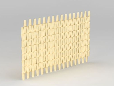 3d金黄色背景墙模型