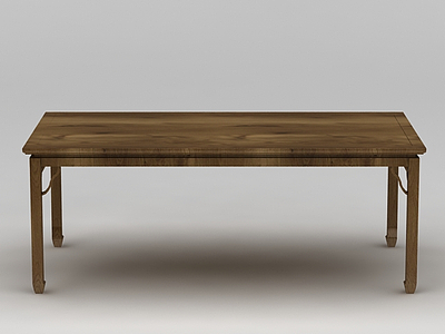3d实木长桌子模型