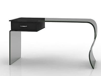 简约线条书房桌子3d模型