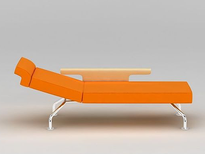 橘色休闲躺椅模型