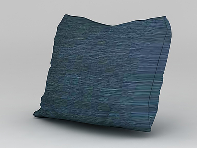 蓝色布艺抱枕模型3d模型