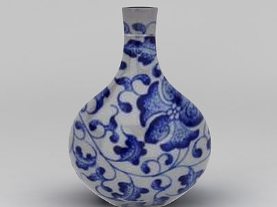 青花瓷花瓶模型3d模型