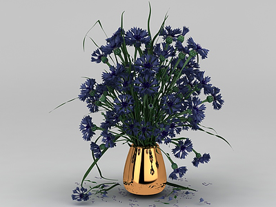 3d鲜花花瓶免费模型