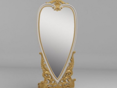 3d奢华法式镜子模型