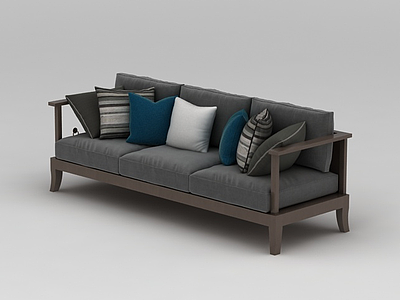 现代中式沙发模型3d模型