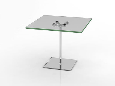 方形玻璃洽谈桌模型