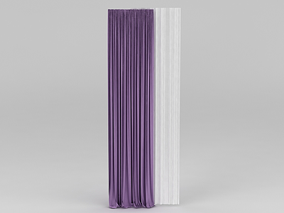 紫色窗帘模型