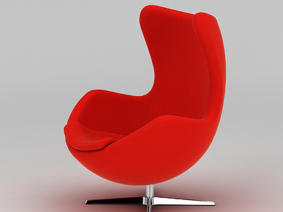 红色休闲转椅模型3d模型