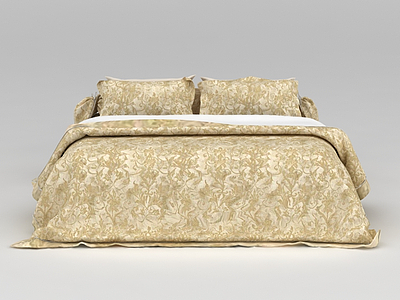 3d高档金色被褥寝具免费模型