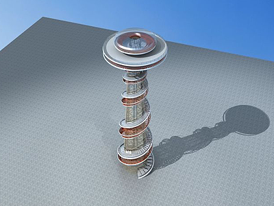 3d现代观光塔模型