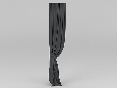3d黑色窗帘免费模型