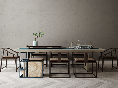 家具饰品组合餐桌3d模型