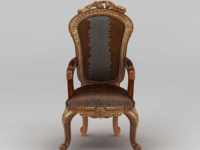 欧式古典餐椅3d模型