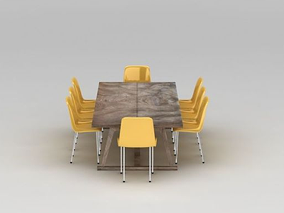 高档木制餐桌模型3d模型
