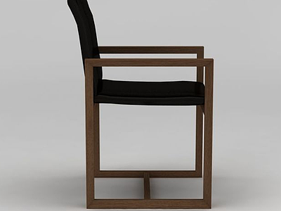 3d休闲木头扶手椅模型