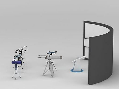 3d天文望远镜模型