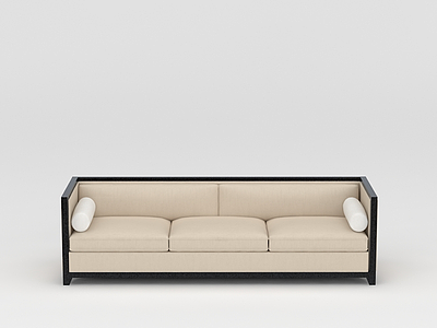 3d简约中式长沙发免费模型