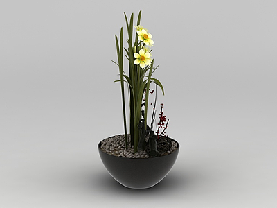 日式装饰花瓶模型3d模型