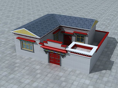 3d藏族民房模型