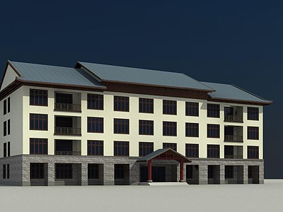3d中式办公楼模型