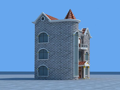 3d城堡别墅模型
