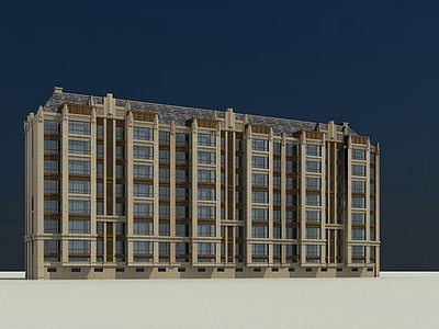 3d欧式住宅楼模型