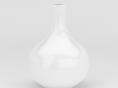 3d白色简约花瓶模型