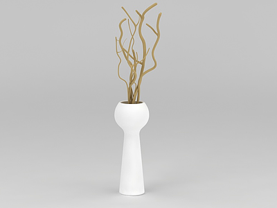 3d室内干枝花瓶免费模型
