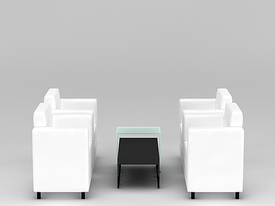 休闲白色单人沙发模型3d模型