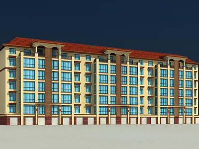 3d欧式住宅楼模型