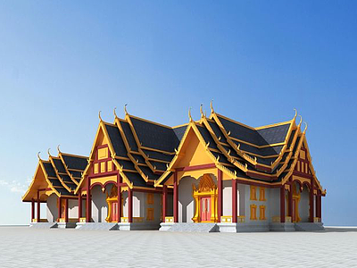 傣族建筑模型3d模型