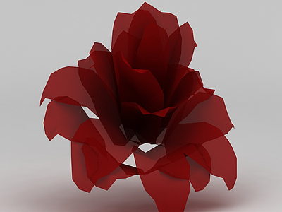 红色纸花模型3d模型