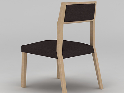 简约原木餐椅模型