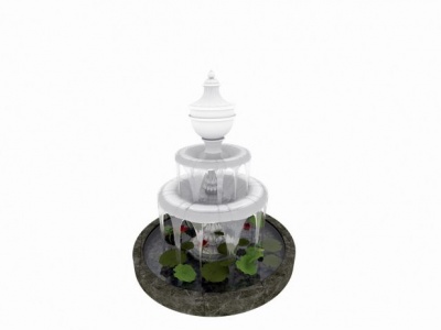 广场喷泉模型3d模型