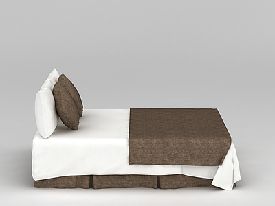 酒店简约床模型3d模型