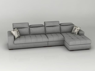灰色拐角沙发3d模型