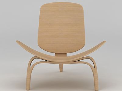 原木休闲椅模型