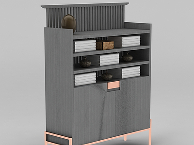 3d中式置物柜模型